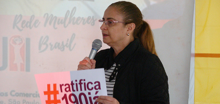 Cristiane do Nascimento, Diretora Social do SINTETEL, engrossa a luta pela Ratificao do Conveno 190