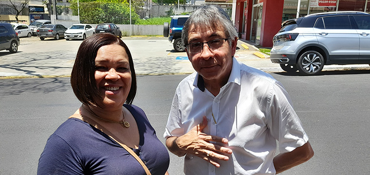 Aurea Barrence, diretora das Relações Sindicais e Marcos Milanez, diretor Secretário