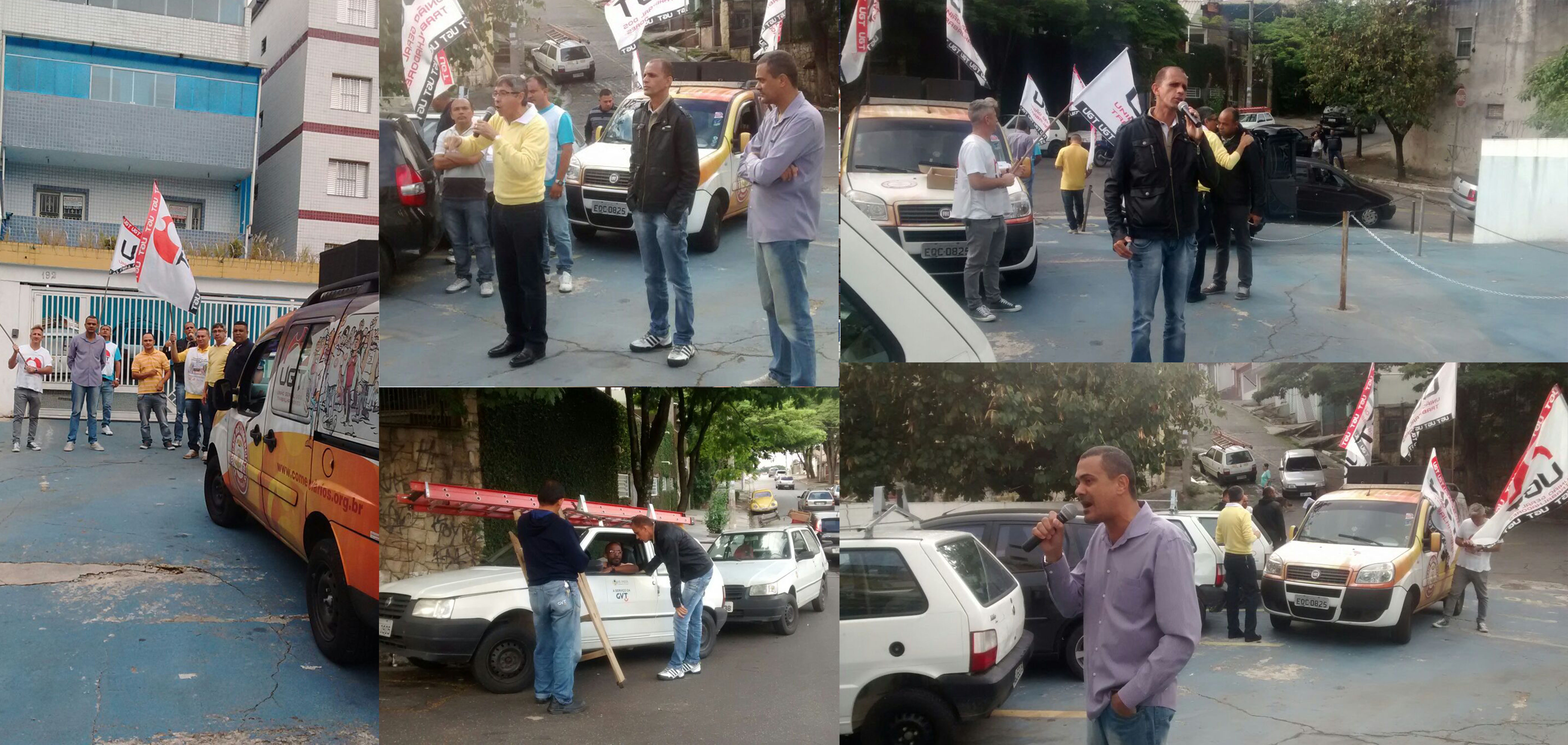 Dirigentes do Sintetel protestaram na porta da empresa e conscientizaram os trabalhadores em 30 de outubro