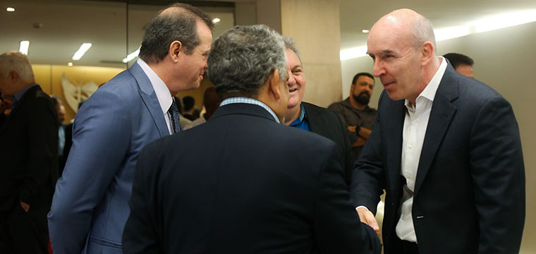Presidente da TGestiona, Gerardo Federico, prestigiou a direção do SINTETEL com sua presença