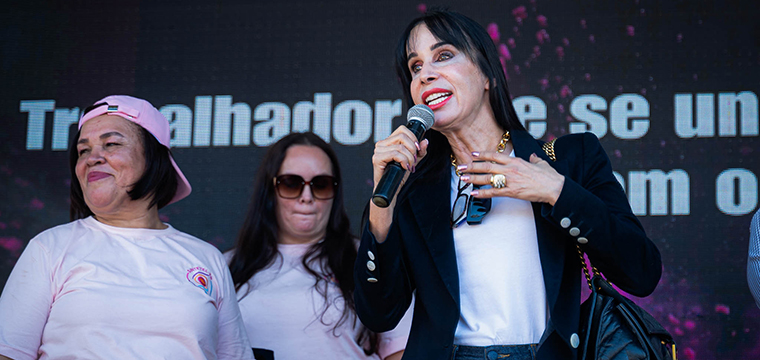 Vivien Suruagy, presidente da Feninfra, agradeceu: Foi emocionante ver tantos trabalhadores juntos, unidos, celebrando.