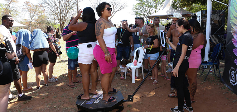 Os trabalhadores aproveitaram a festa