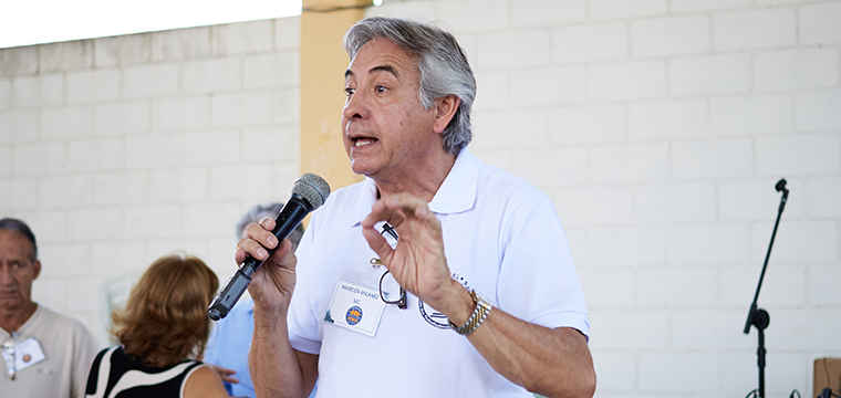 Marcos Milanez, diretor dos Aposentados, do SINTETEL d� o seu recado